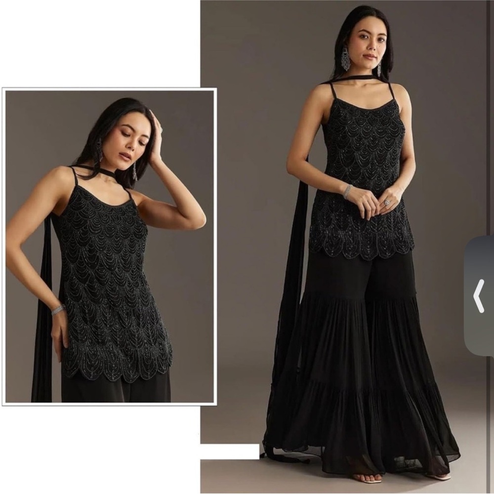 Elegant Black Embellished Indian Set Size XS